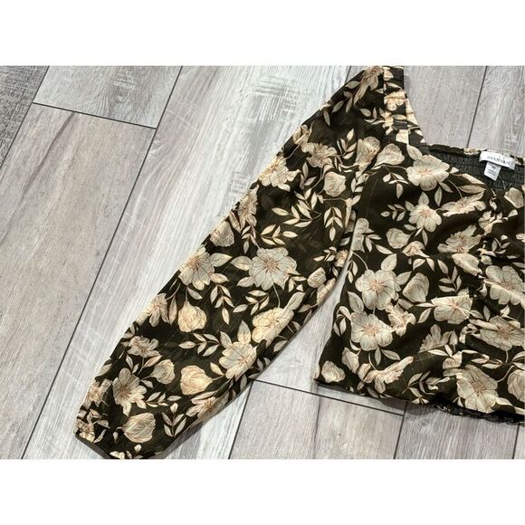 Brannan floral ruched cold shoulder blouse size XS - Picture 3 of 11